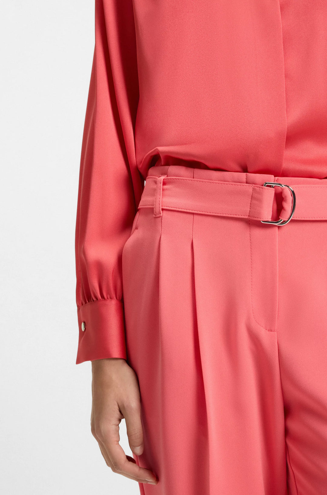 BOSS Regular-fit blouse in stretch silk