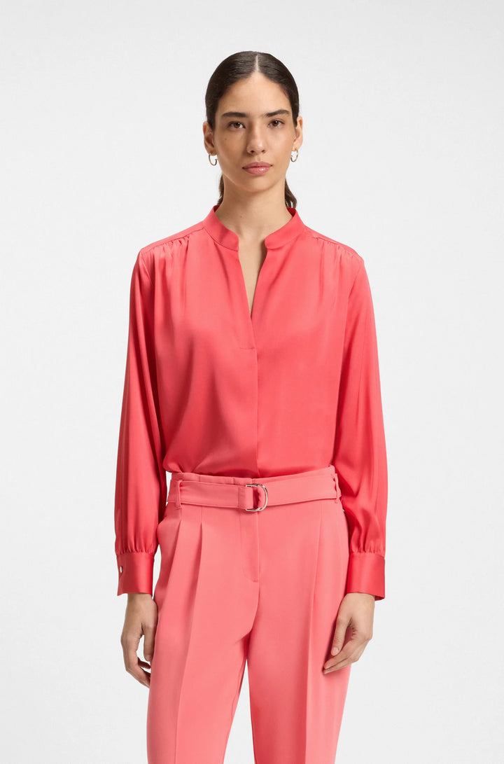 BOSS Regular-fit blouse in stretch silk