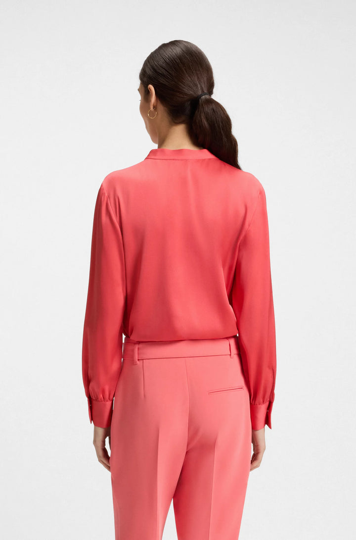 BOSS Regular-fit blouse in stretch silk