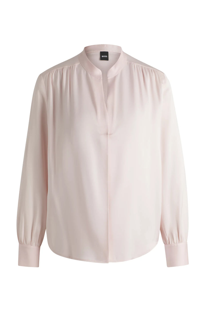BOSS Regular-fit blouse in stretch silk