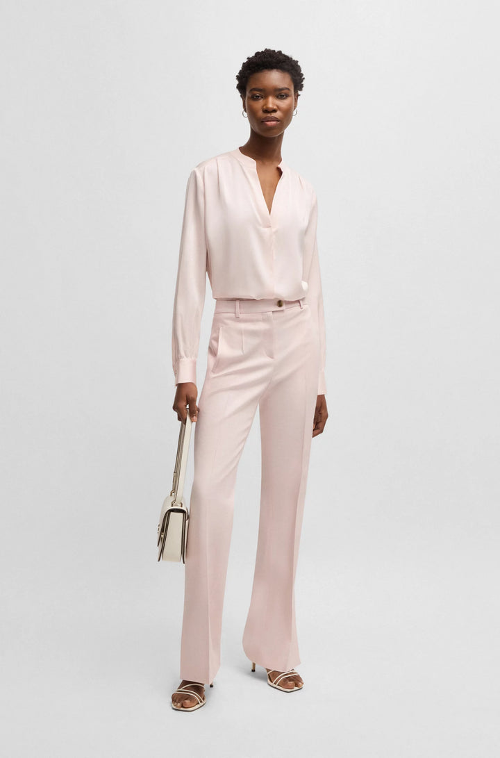 BOSS Regular-fit blouse in stretch silk