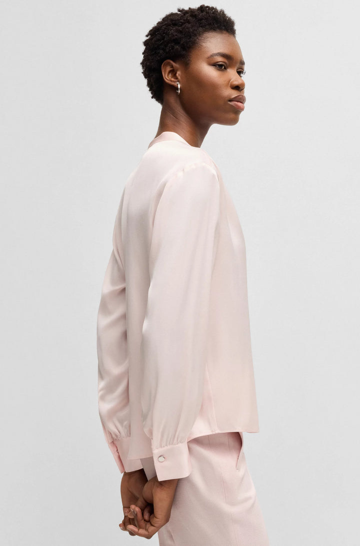 BOSS Regular-fit blouse in stretch silk