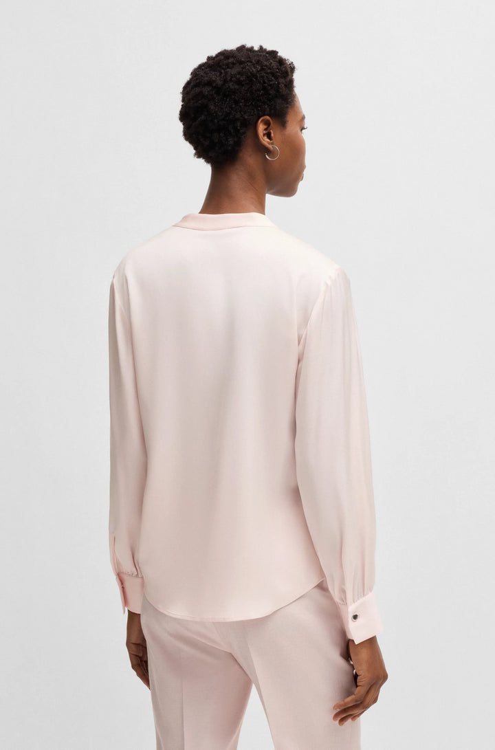 BOSS Regular-fit blouse in stretch silk