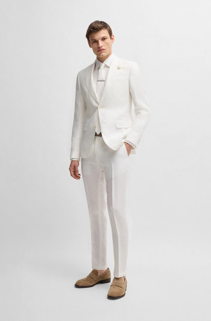 Boss Formal trousers in linen canvas