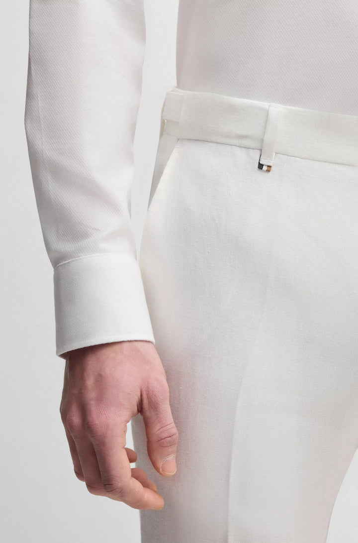 Boss Formal trousers in linen canvas