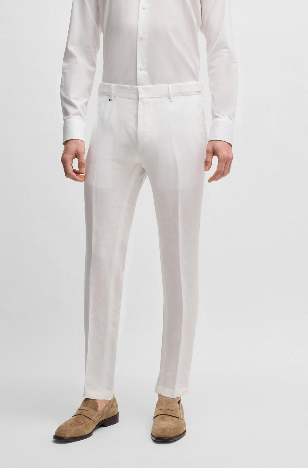 Boss Formal trousers in linen canvas