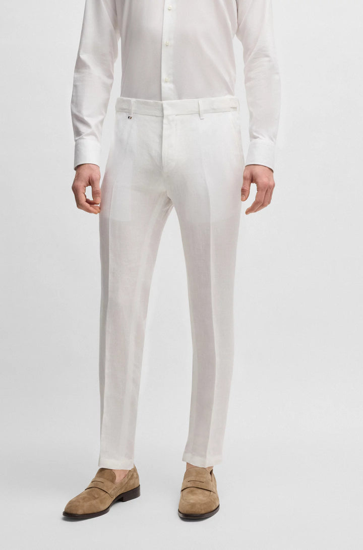 Boss Formal trousers in linen canvas