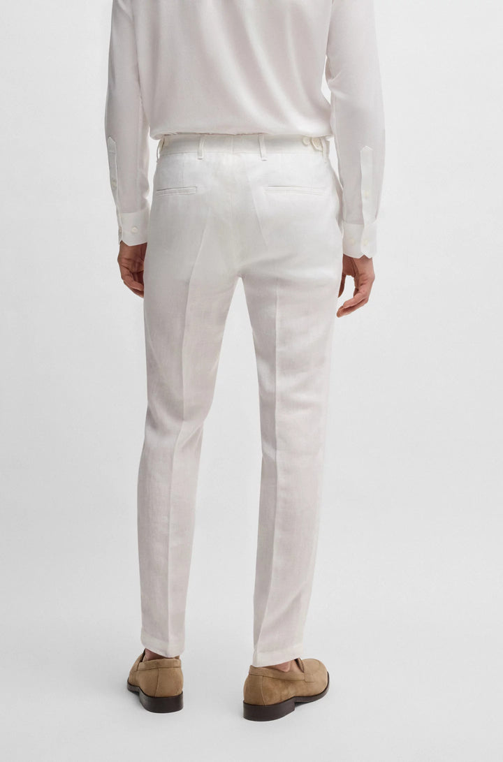 Boss Formal trousers in linen canvas
