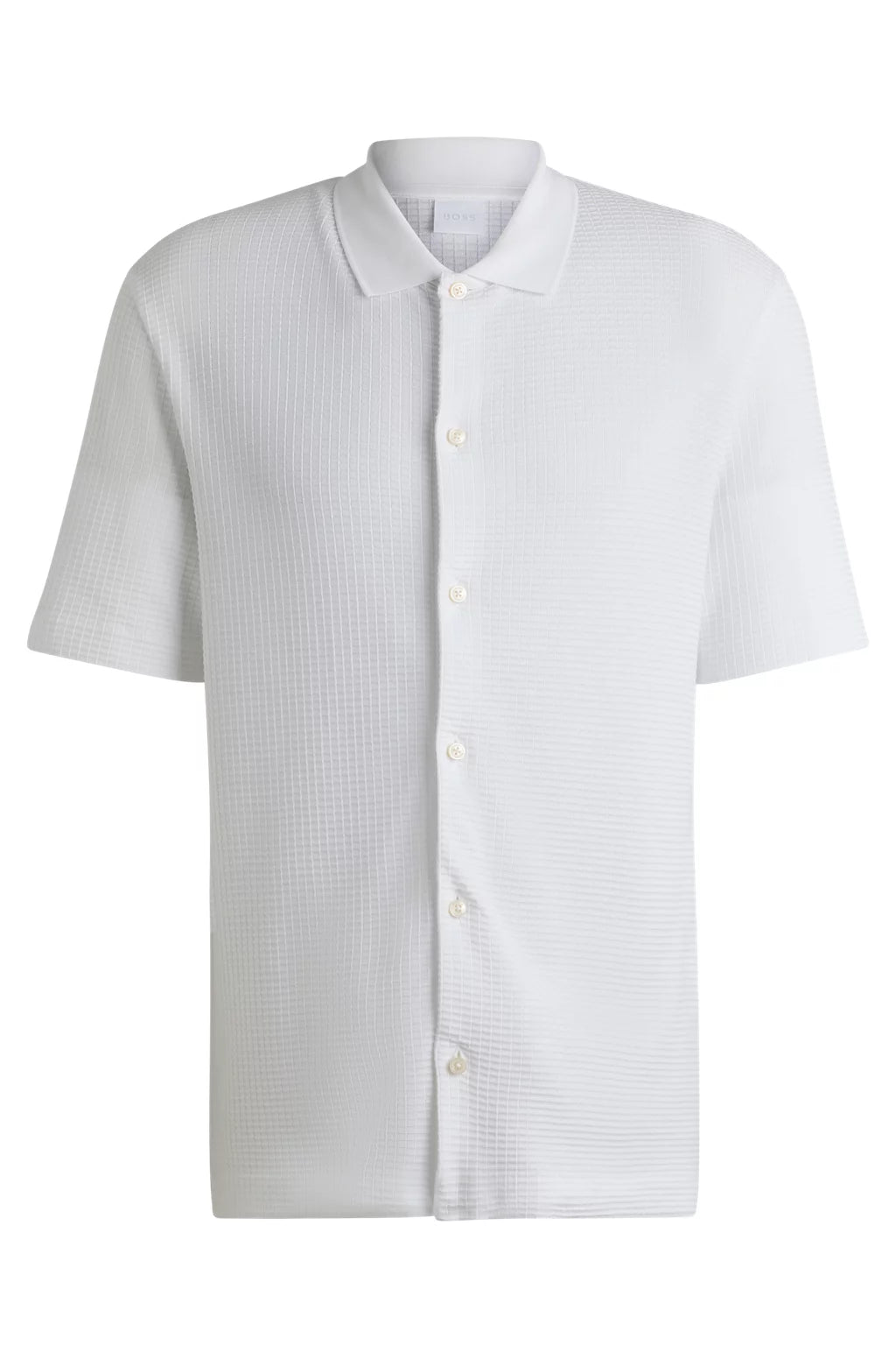 BOSS REGULAR-FIT SHIRT IN WAFFLE COTTON