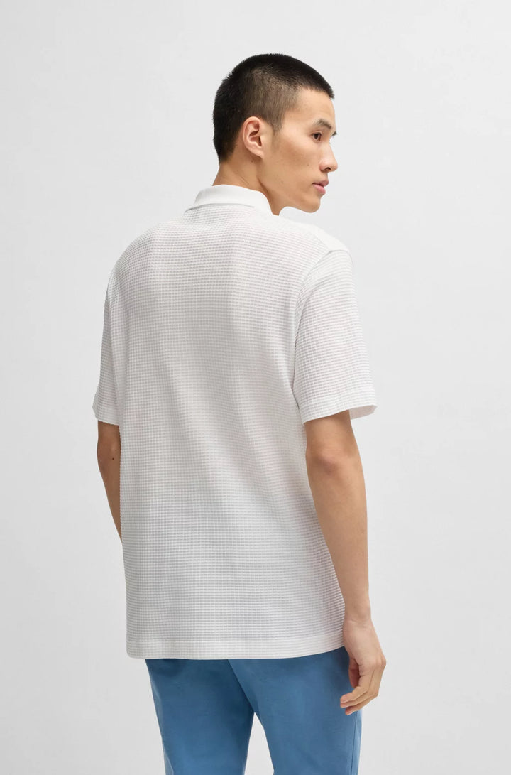 BOSS REGULAR-FIT SHIRT IN WAFFLE COTTON