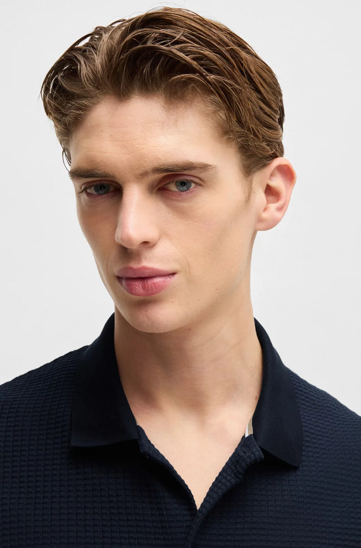 BOSS REGULAR-FIT SHIRT IN WAFFLE COTTON