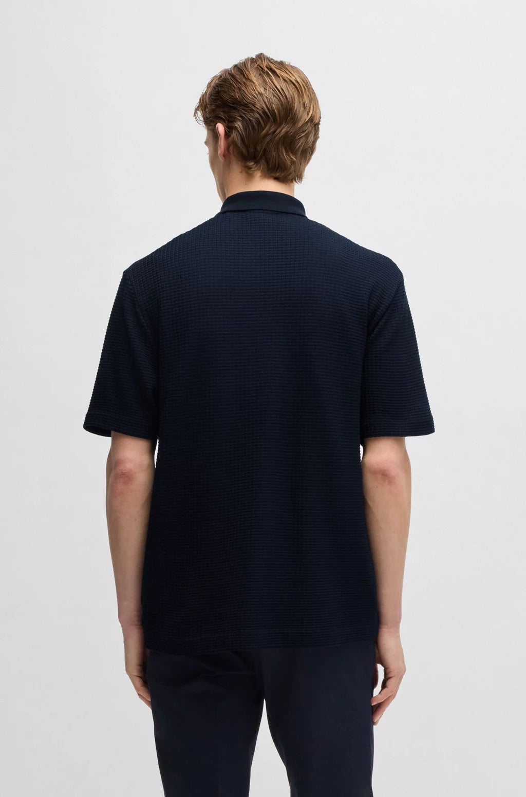 BOSS REGULAR-FIT SHIRT IN WAFFLE COTTON