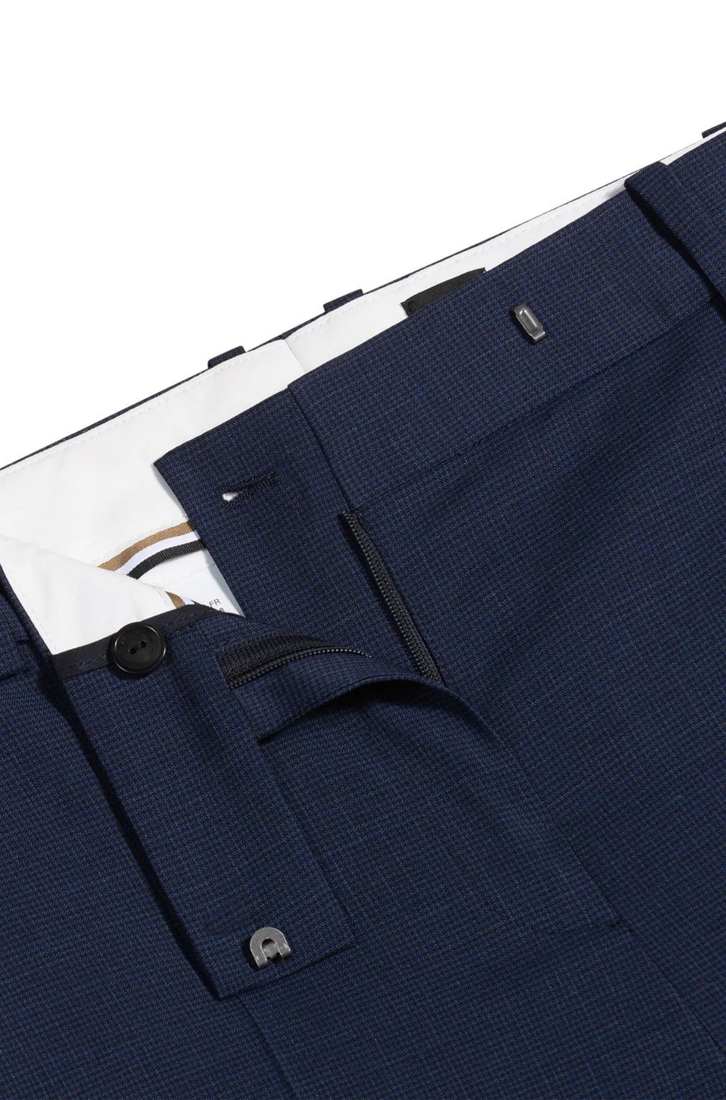 BOSS REGULAR-FIT TROUSERS IN MICRO-CHECK VIRGIN WOOL