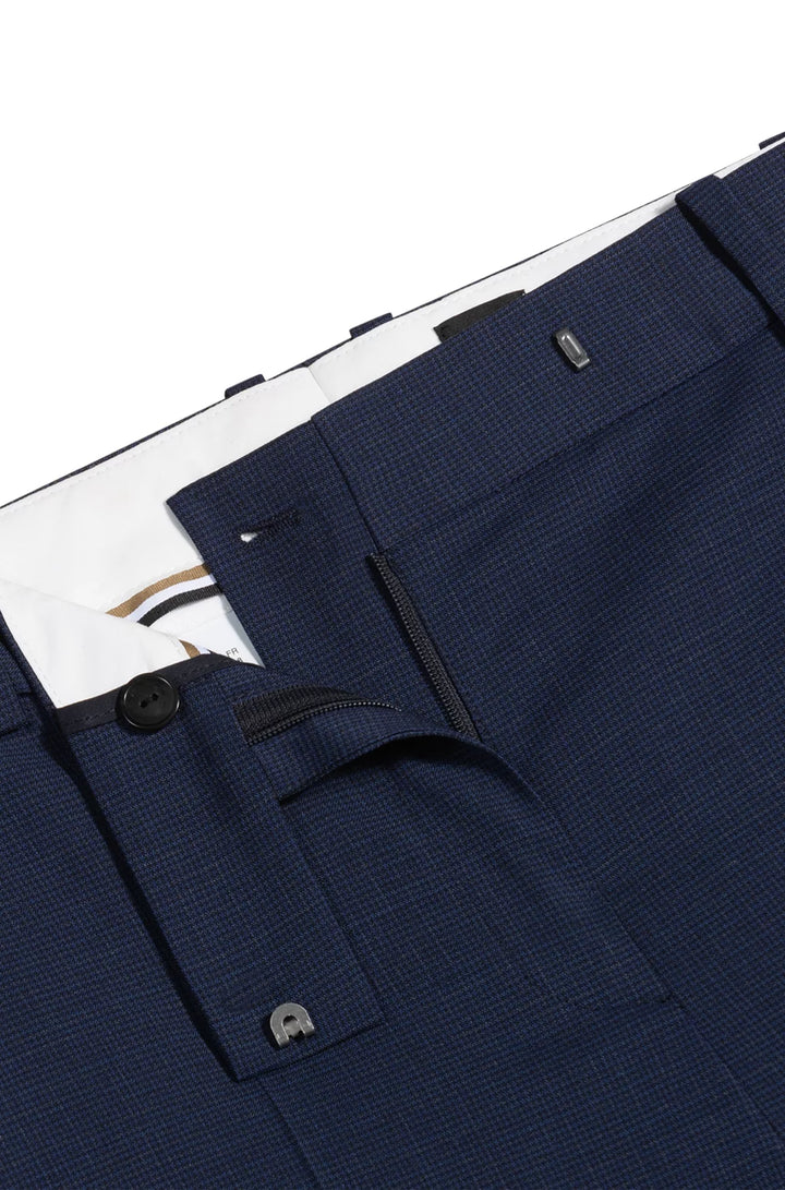 BOSS REGULAR-FIT TROUSERS IN MICRO-CHECK VIRGIN WOOL