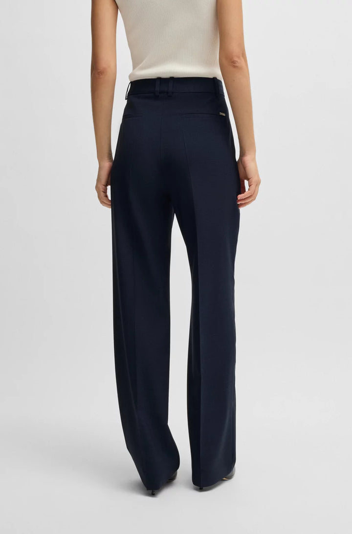 BOSS REGULAR-FIT TROUSERS IN MICRO-CHECK VIRGIN WOOL