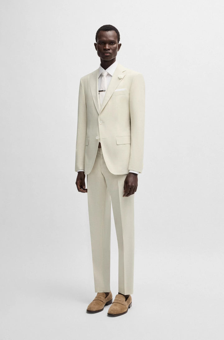 Boss Slim-fit suit jacket in a patterned wool blend