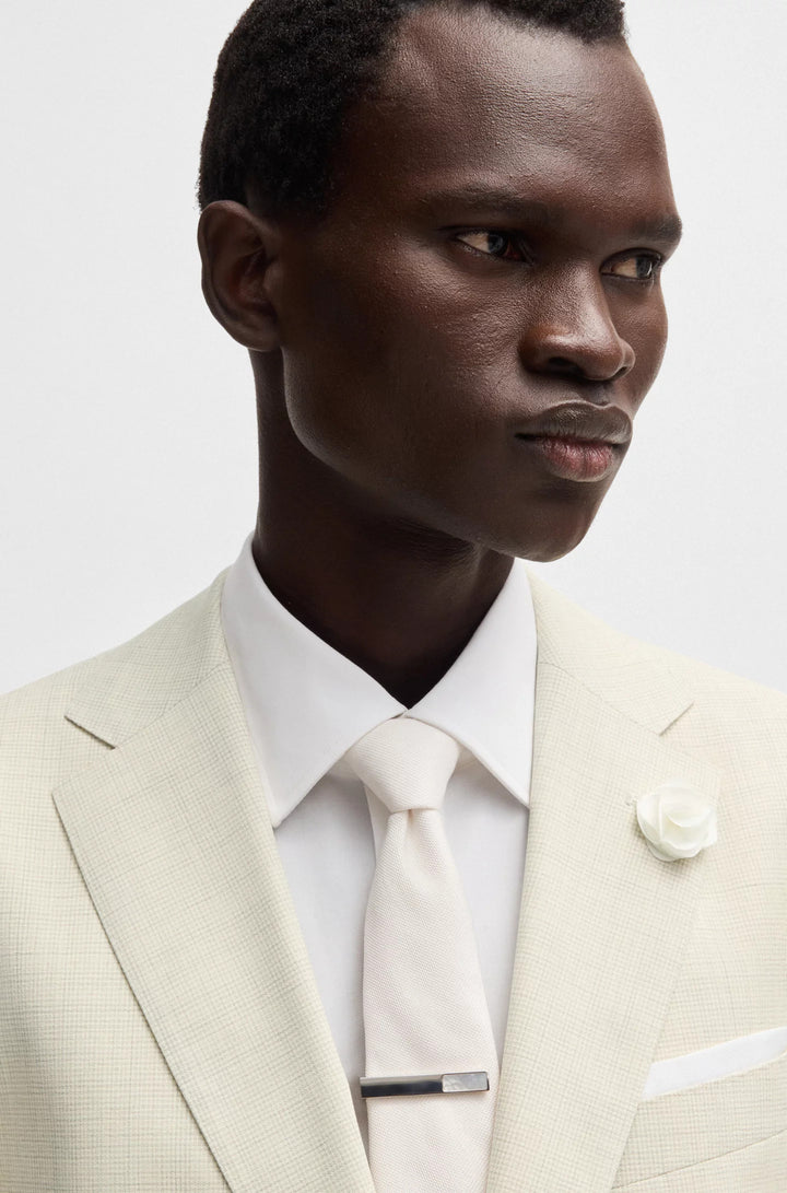 Boss Slim-fit suit jacket in a patterned wool blend