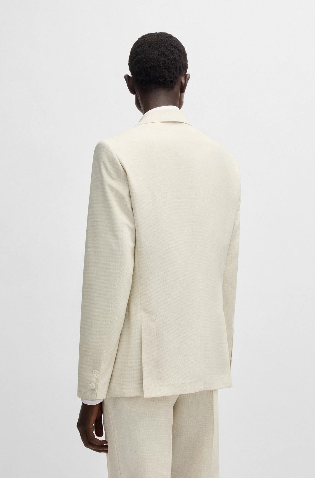 Boss Slim-fit suit jacket in a patterned wool blend