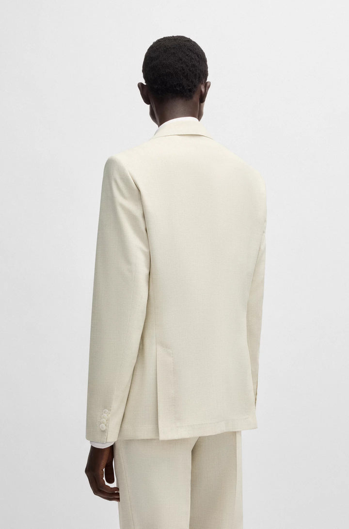 Boss Slim-fit suit jacket in a patterned wool blend