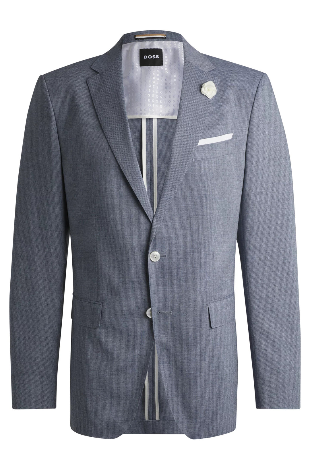 Boss Slim-fit suit jacket in a patterned wool blend
