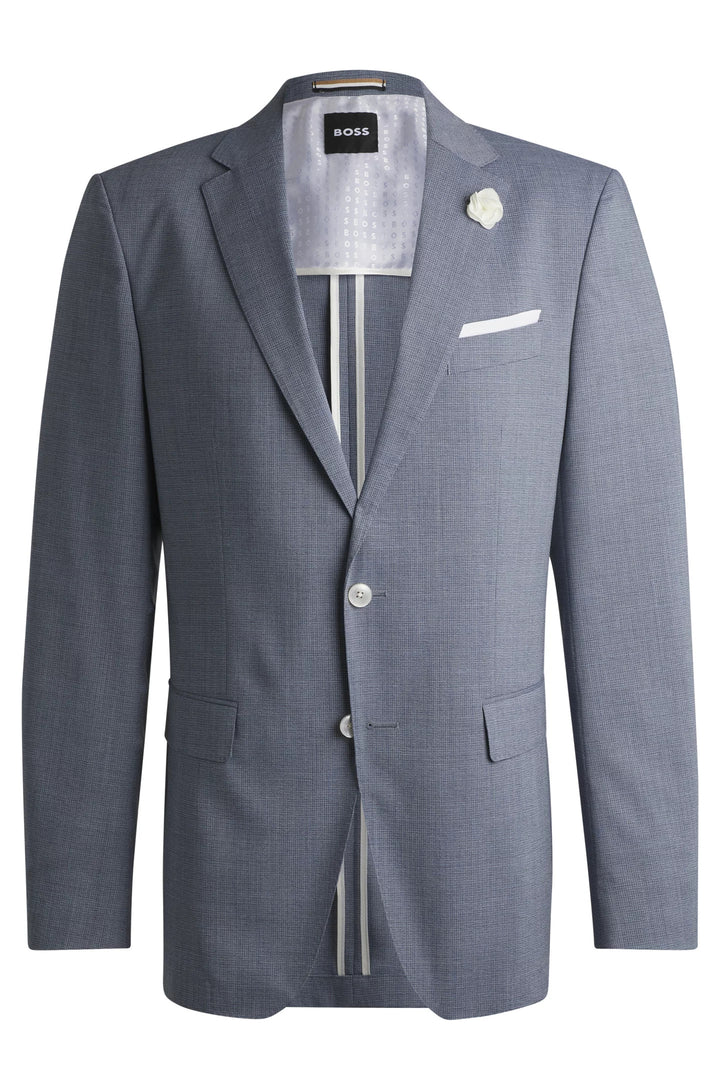 Boss Slim-fit suit jacket in a patterned wool blend
