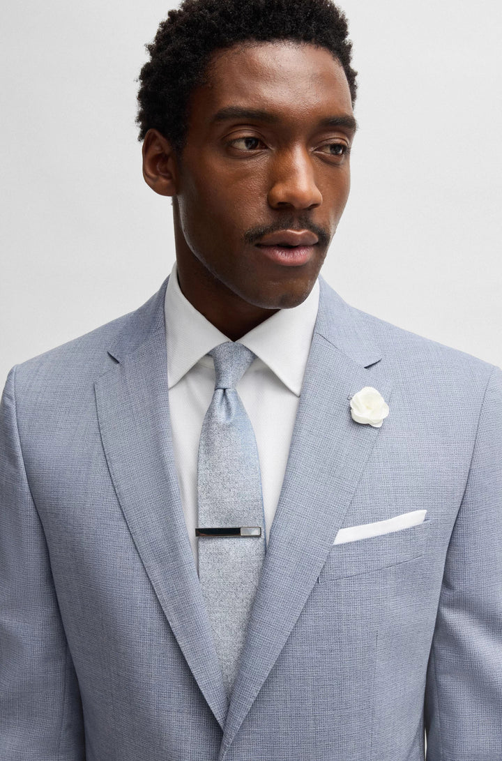 Boss Slim-fit suit jacket in a patterned wool blend