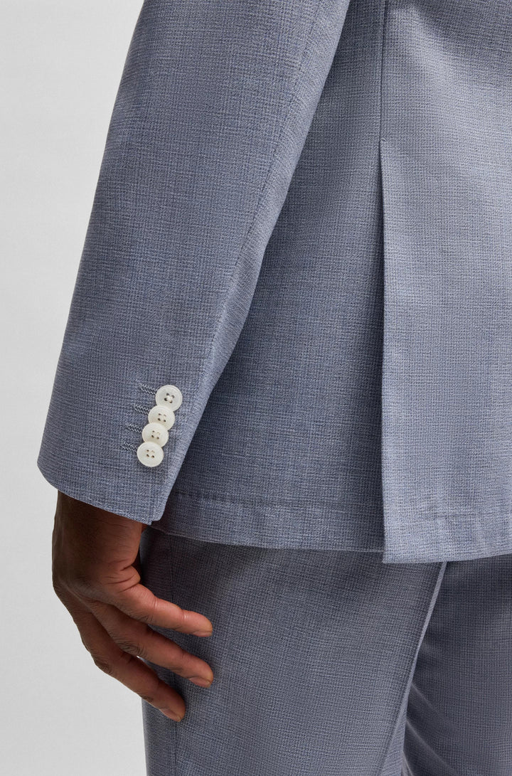 Boss Slim-fit suit jacket in a patterned wool blend