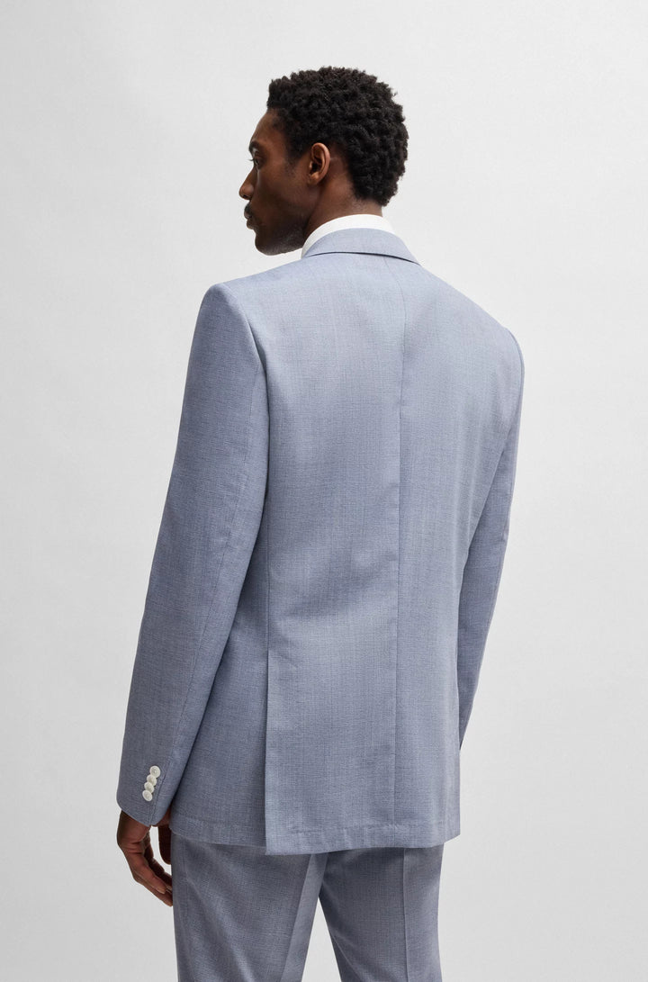 Boss Slim-fit suit jacket in a patterned wool blend