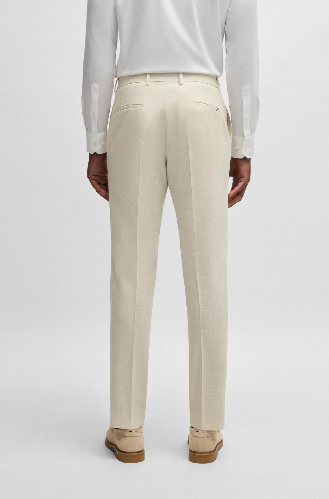 Boss Formal trousers in a patterned virgin-wool blend