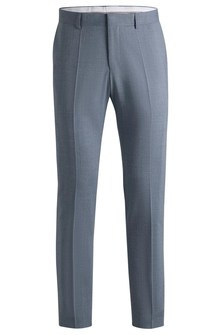 Boss Formal trousers in a patterned virgin-wool blend