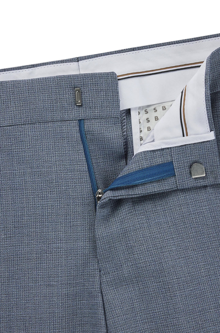 Boss Formal trousers in a patterned virgin-wool blend