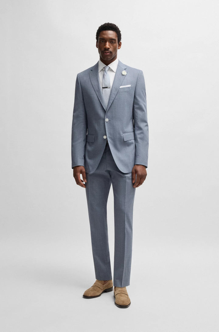 Boss Formal trousers in a patterned virgin-wool blend