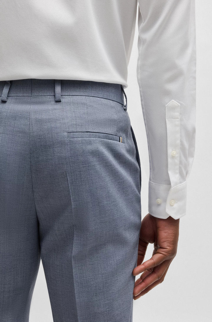 Boss Formal trousers in a patterned virgin-wool blend