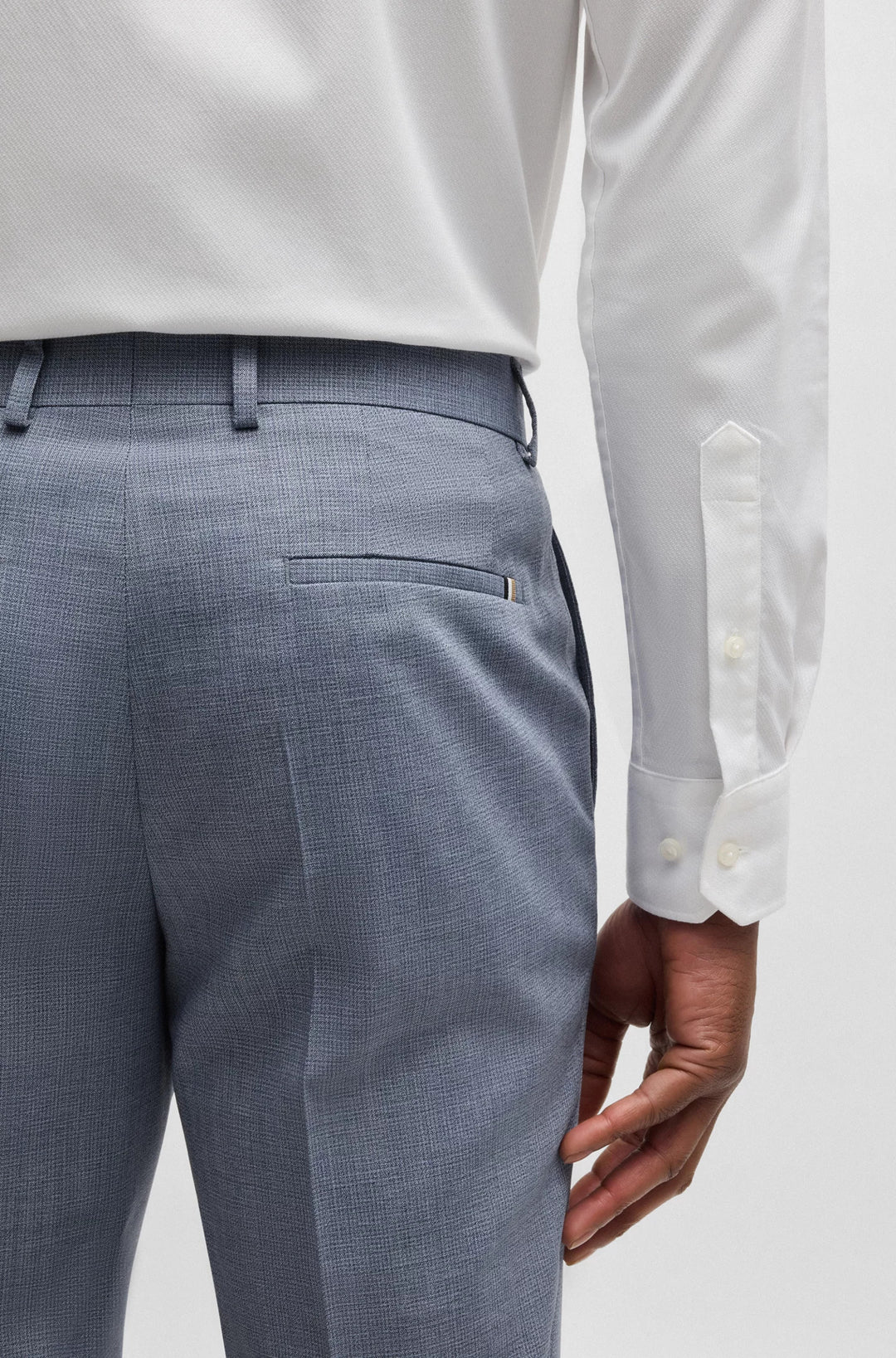 Boss Formal trousers in a patterned virgin-wool blend