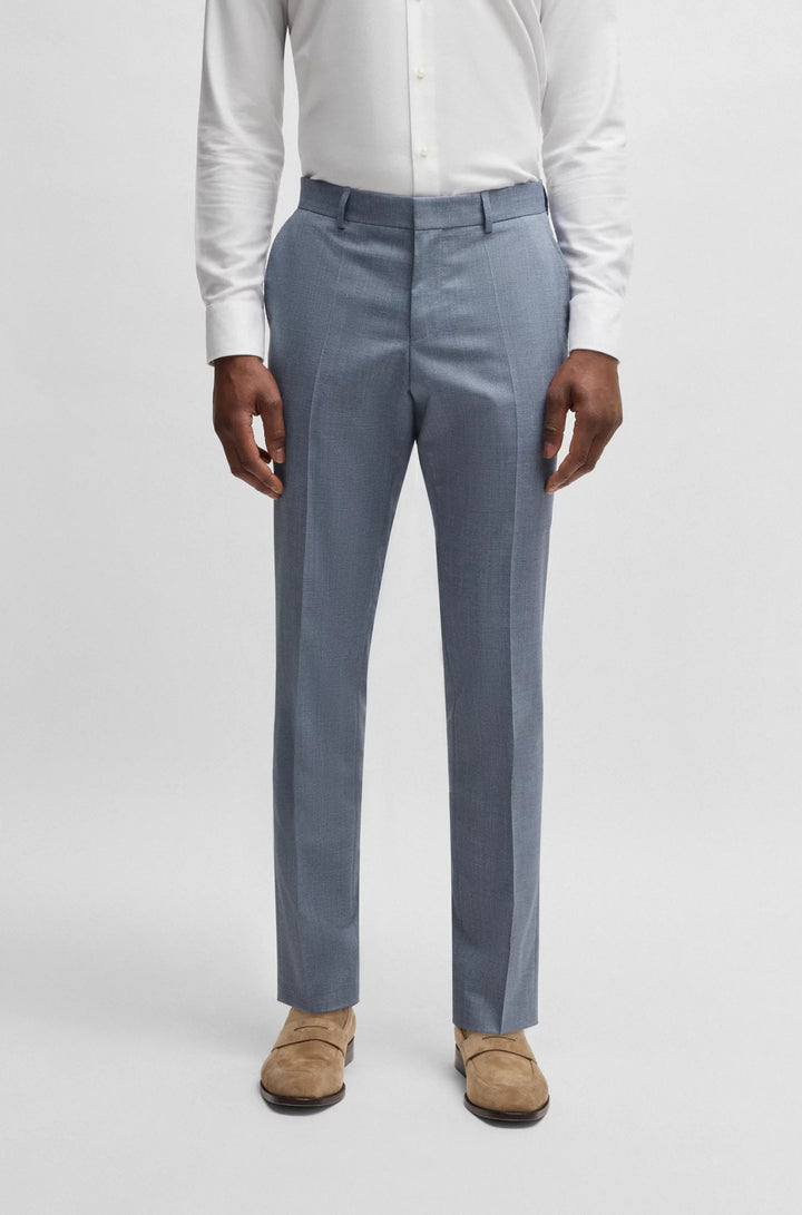 Boss Formal trousers in a patterned virgin-wool blend
