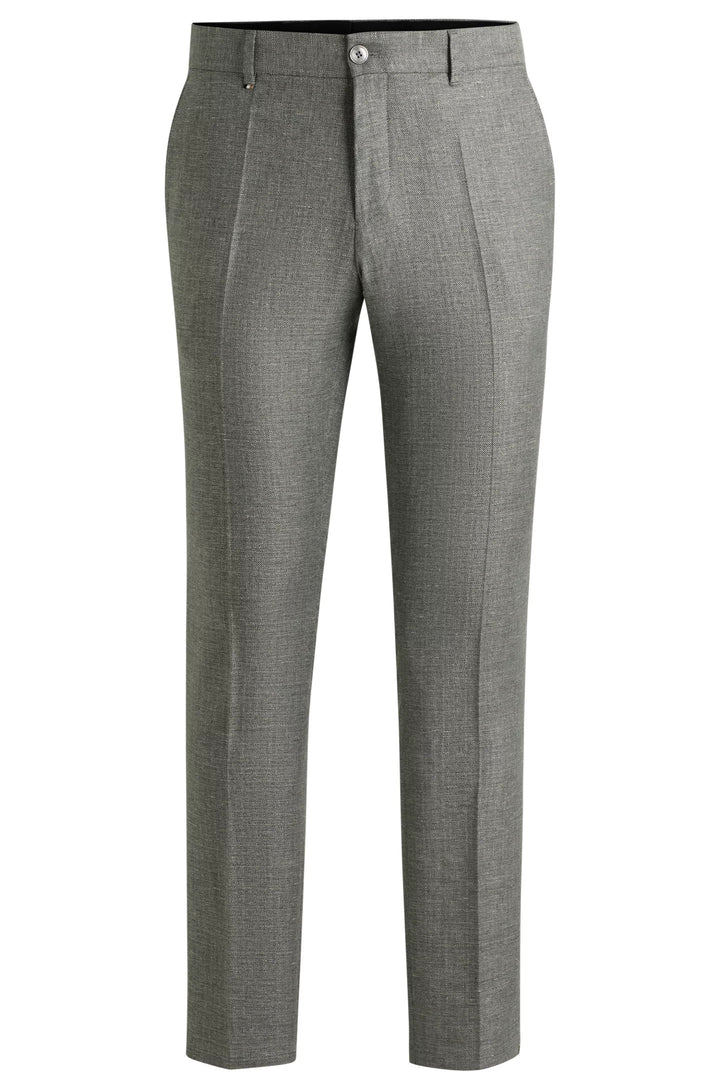 Boss Formal trousers in micro-patterned stretch fabric