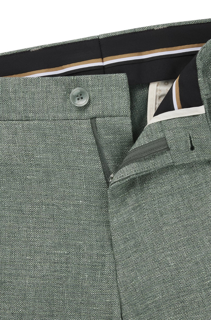 Boss Formal trousers in micro-patterned stretch fabric