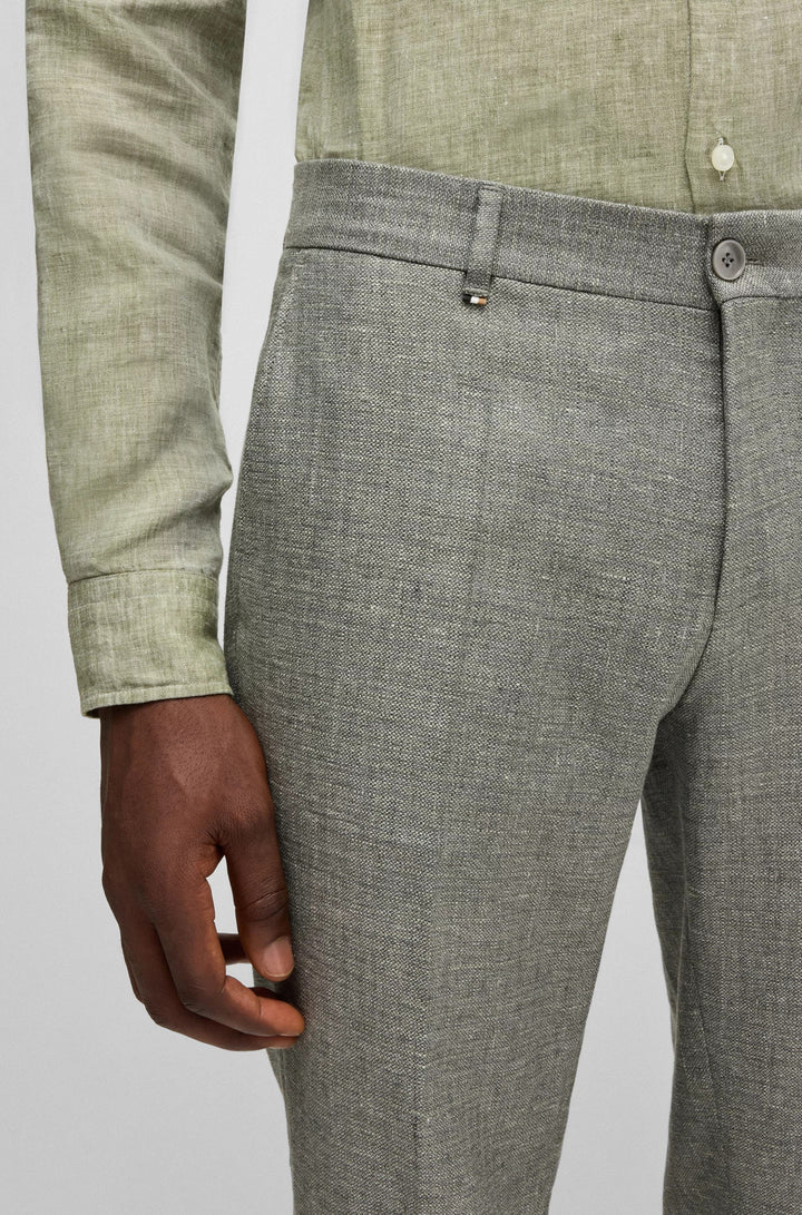 Boss Formal trousers in micro-patterned stretch fabric