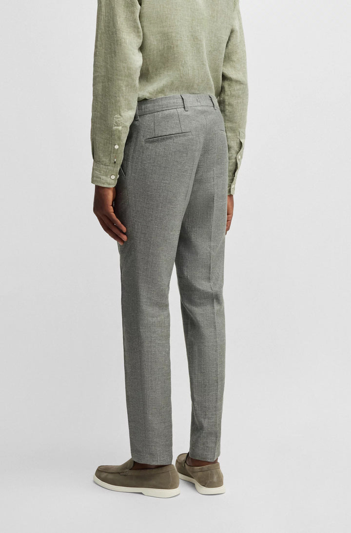Boss Formal trousers in micro-patterned stretch fabric