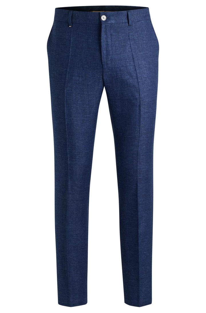Boss Formal trousers in micro-patterned stretch fabric