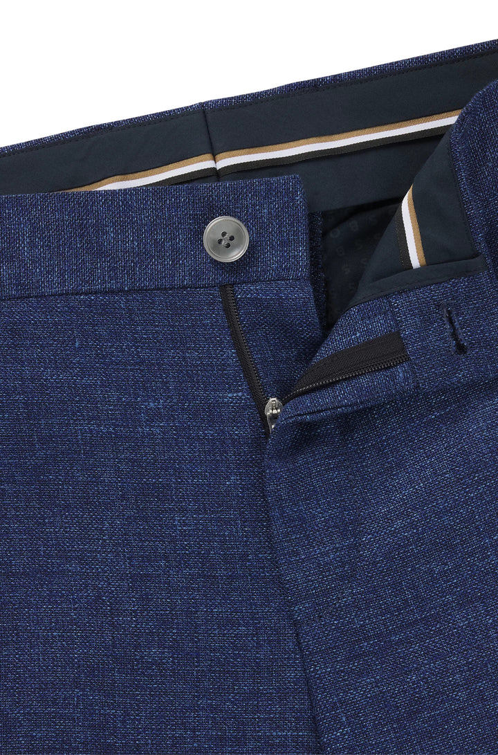 Boss Formal trousers in micro-patterned stretch fabric