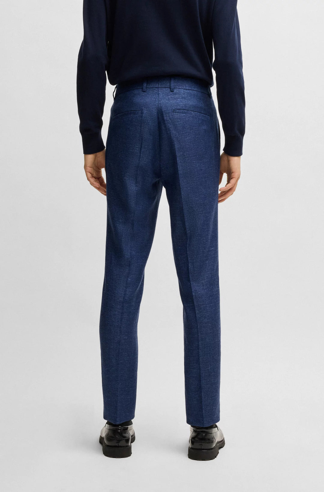 Boss Formal trousers in micro-patterned stretch fabric