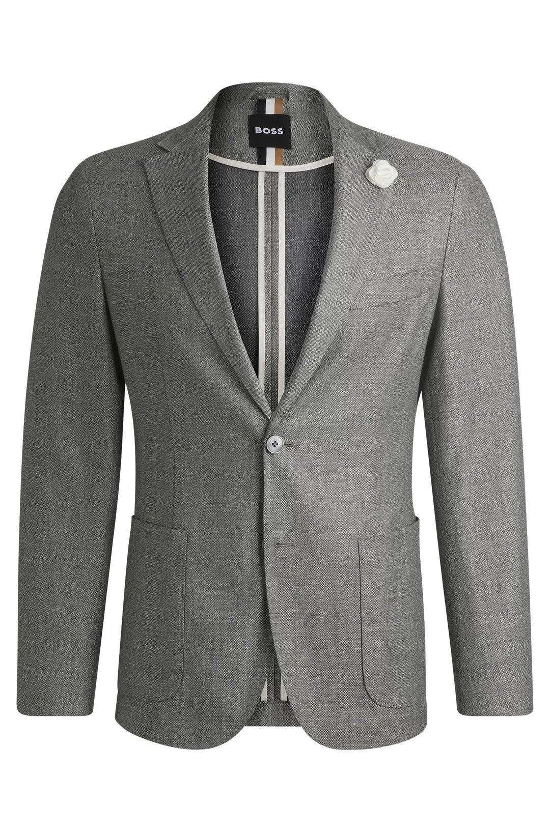 Boss Slim-fit blazer in micro-patterned fabric