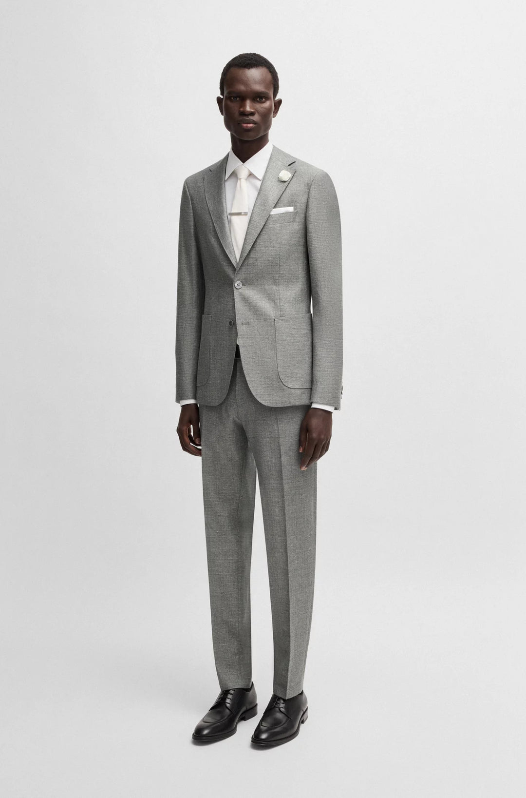 Boss Slim-fit blazer in micro-patterned fabric