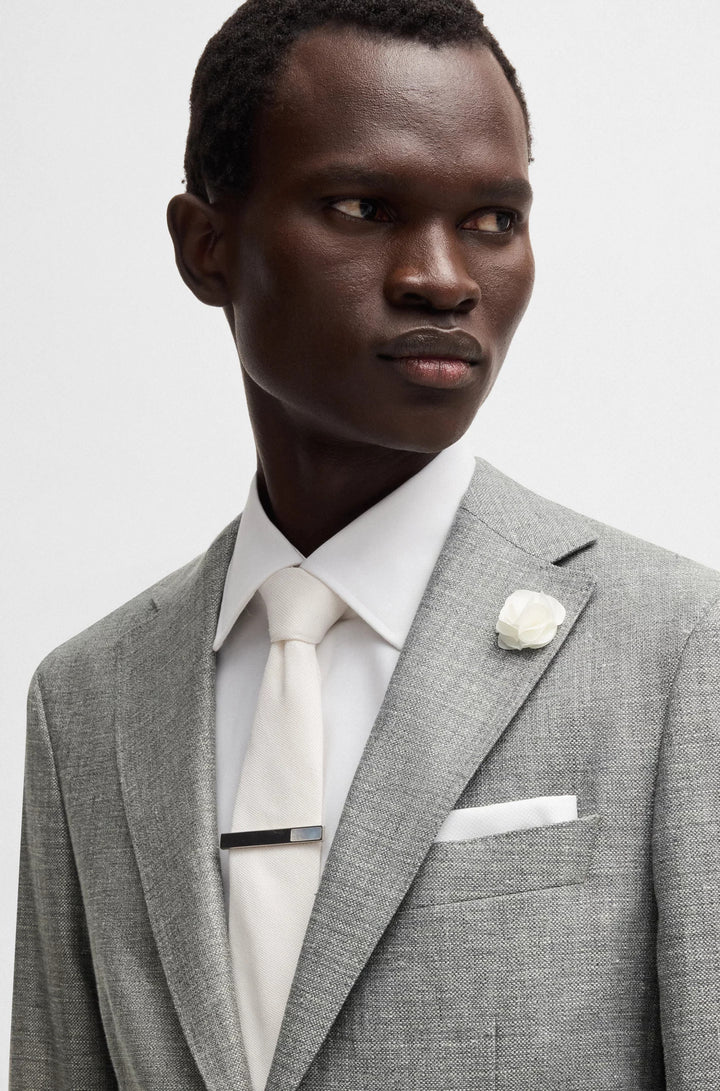 Boss Slim-fit blazer in micro-patterned fabric