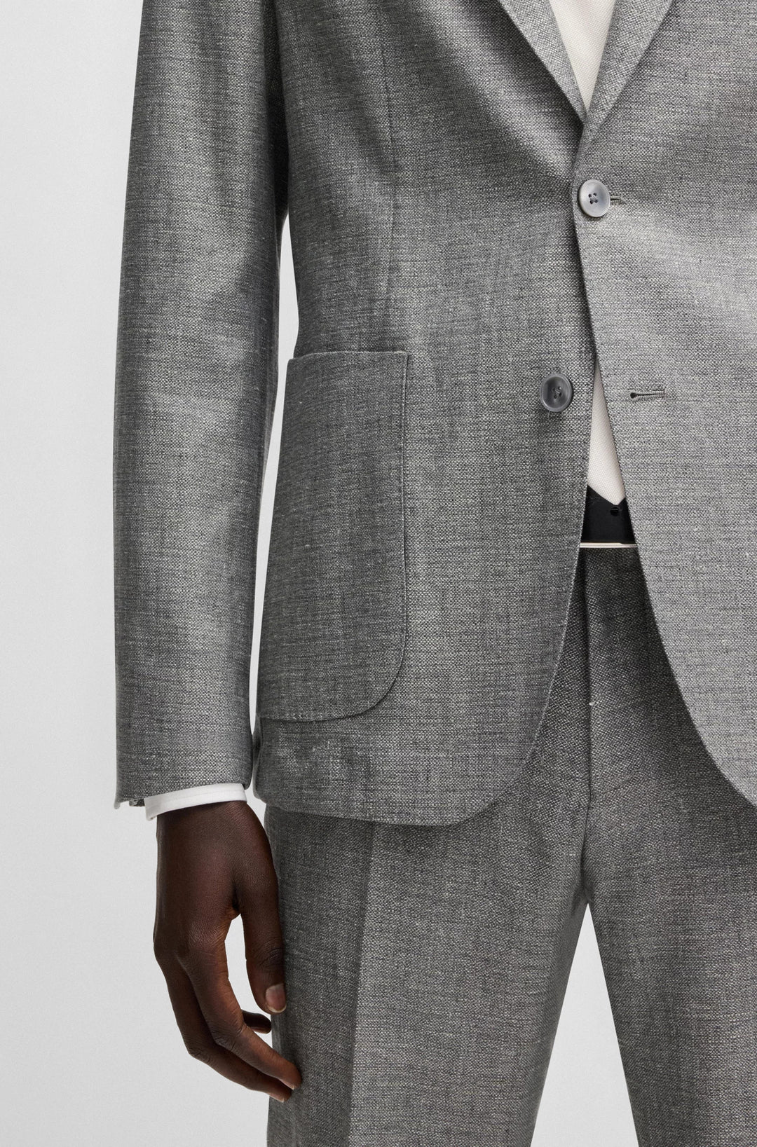 Boss Slim-fit blazer in micro-patterned fabric