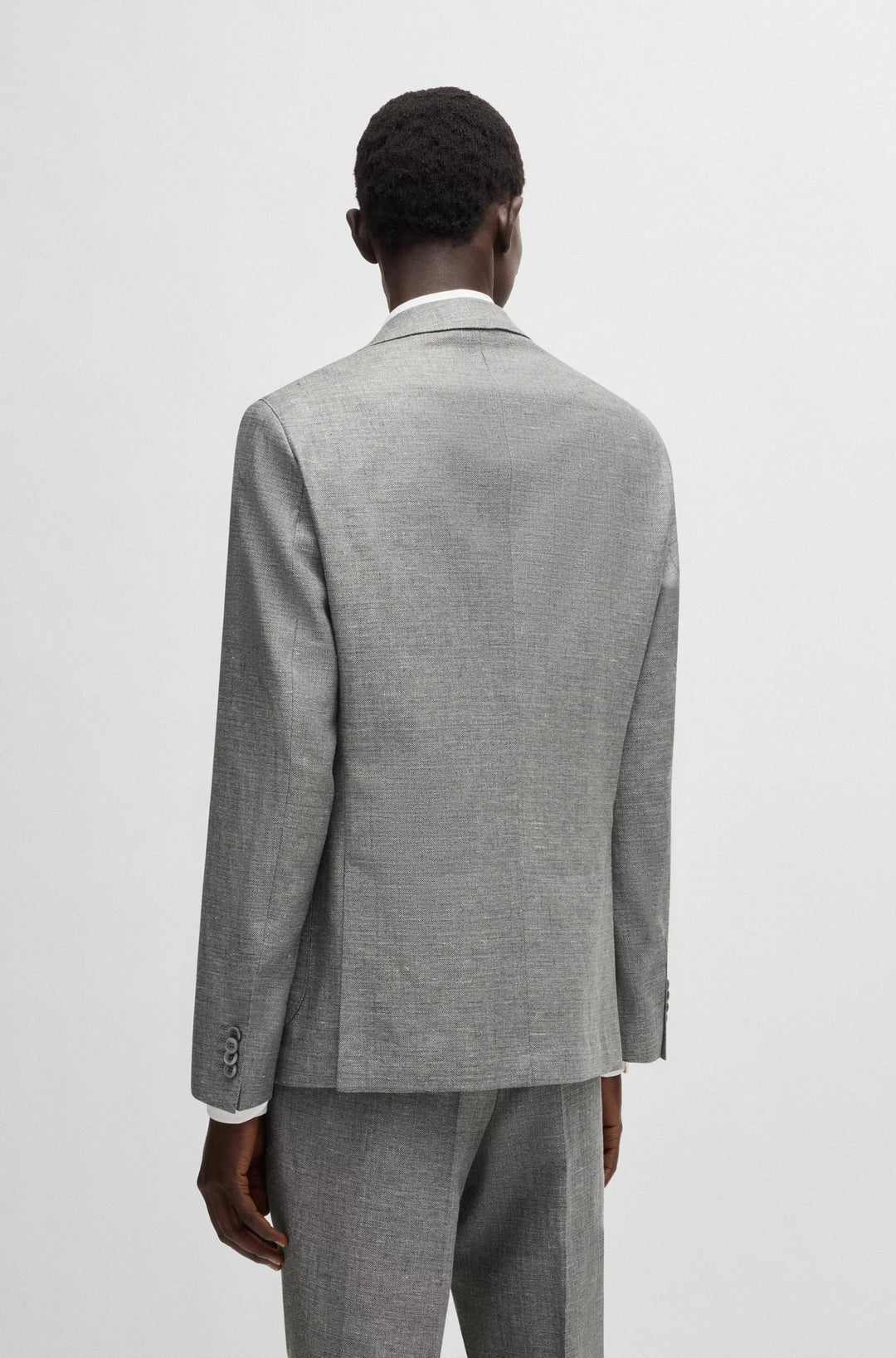 Boss Slim-fit blazer in micro-patterned fabric