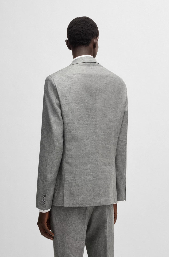 Boss Slim-fit blazer in micro-patterned fabric