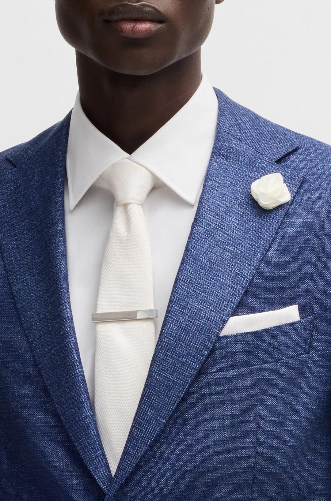 Boss Slim-fit blazer in micro-patterned fabric