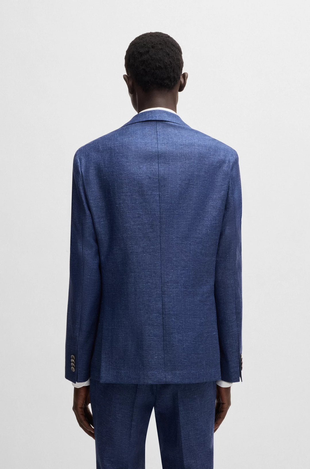 Boss Slim-fit blazer in micro-patterned fabric